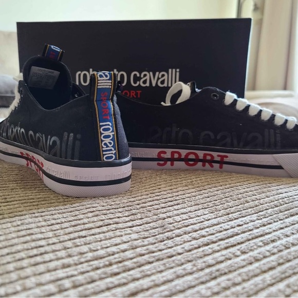 Roberto Cavalli Black and White Sport Sneakers - Picture 6 of 7